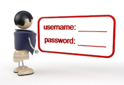 Boy looking at Username and Password