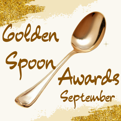 Golden Spoon Awards logo featuring a golden spoon and the month September.